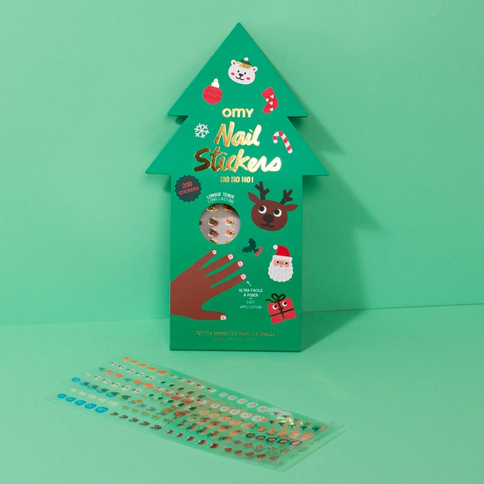 Omy: árvore de Natal de adesivos de unhas de Natal