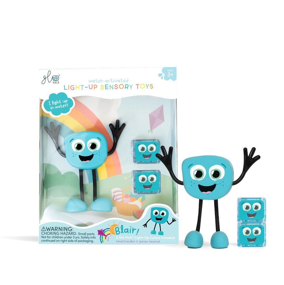 PALS GLO: Caráter e cubos de água sensoriais brilhantes brinquedos sensoriais leves