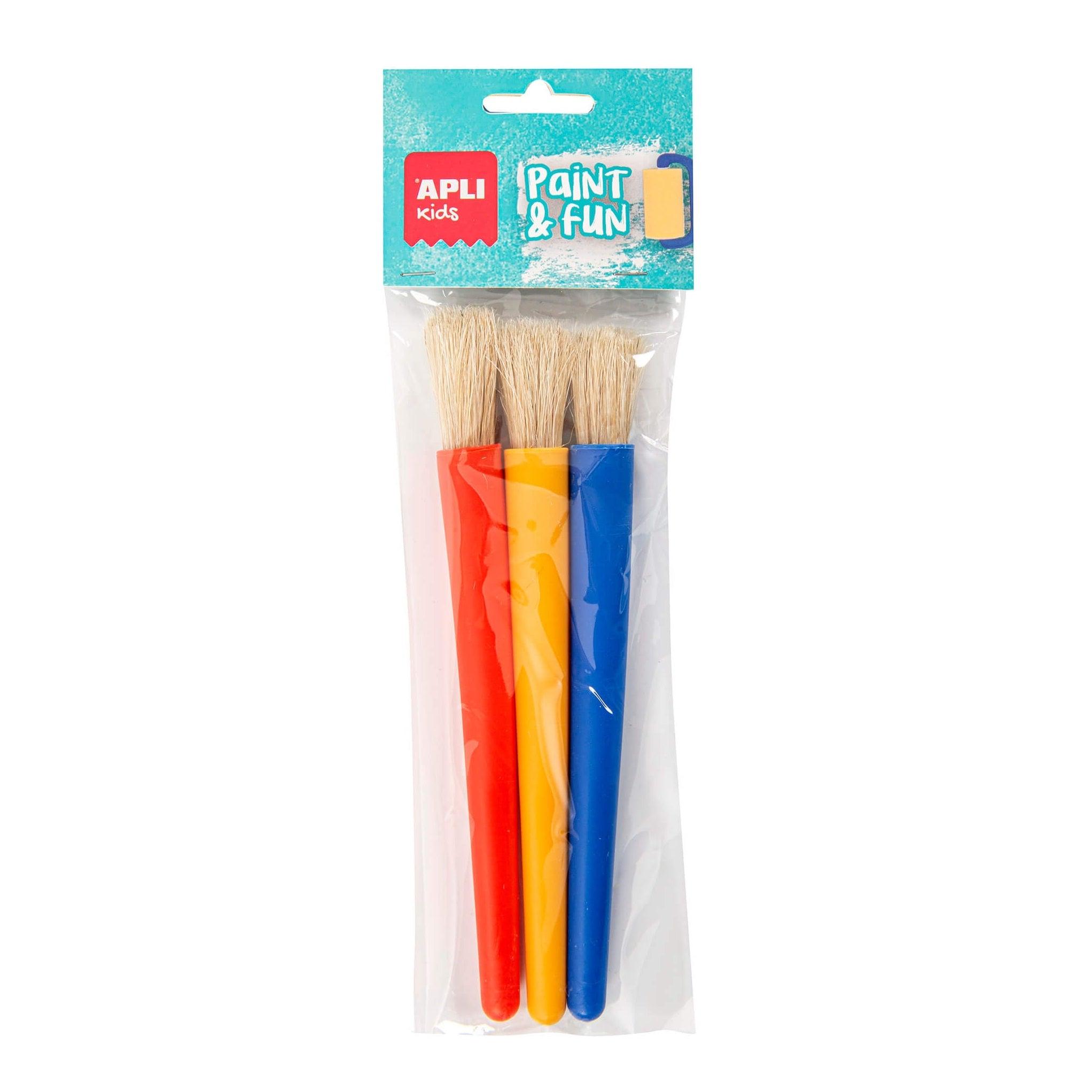 Apli Kids: large brushes with a round tip 3 pcs.
