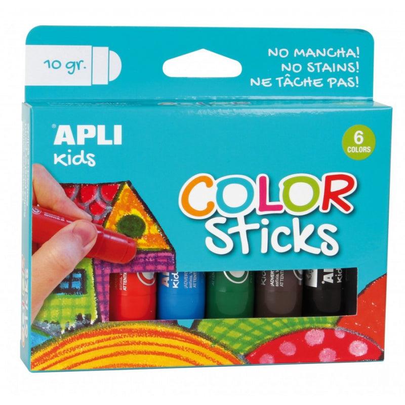 Apli Kids: Color Sticks crayon paints 6 colors