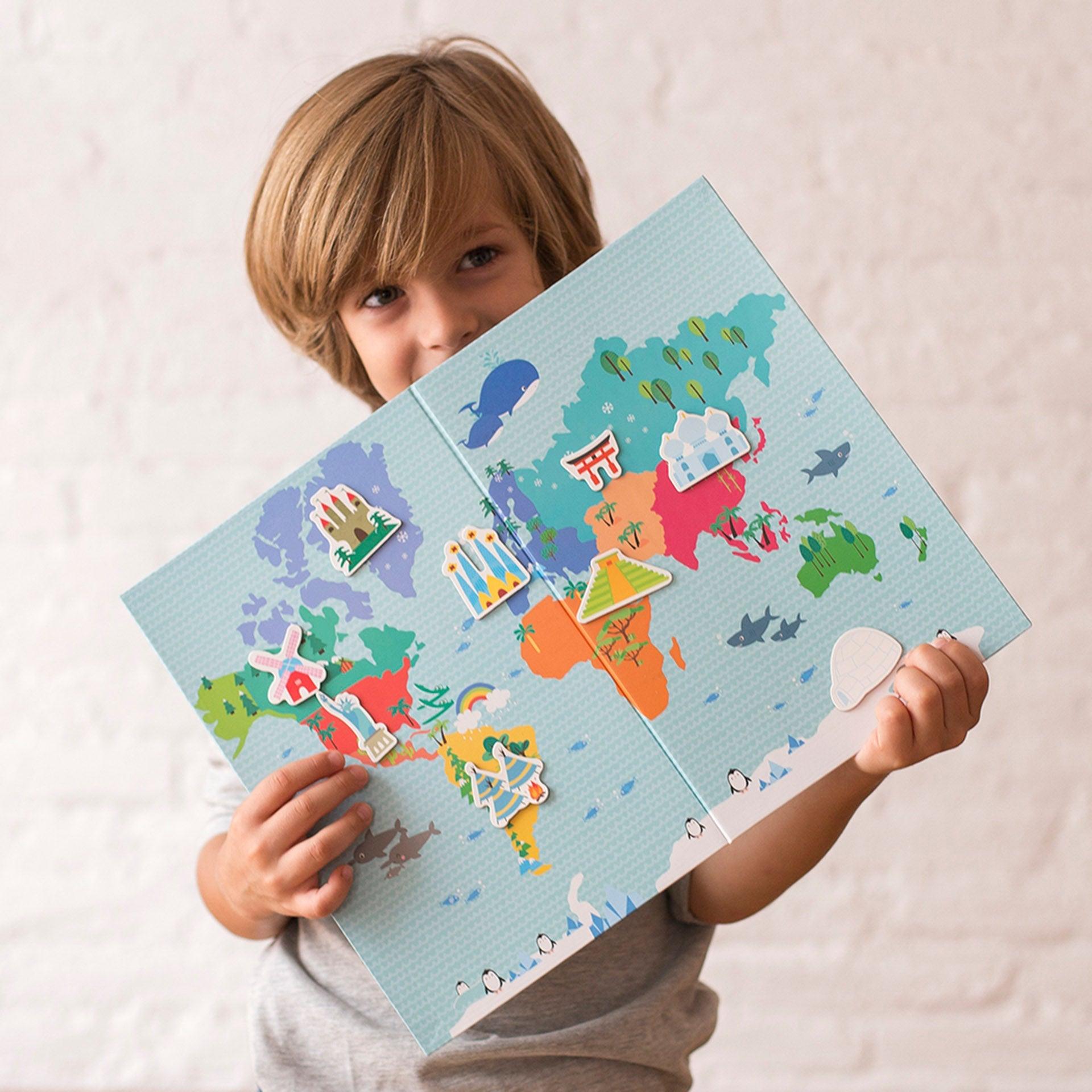 Apli Kids: mapa mundial de rompecabezas magnéticos