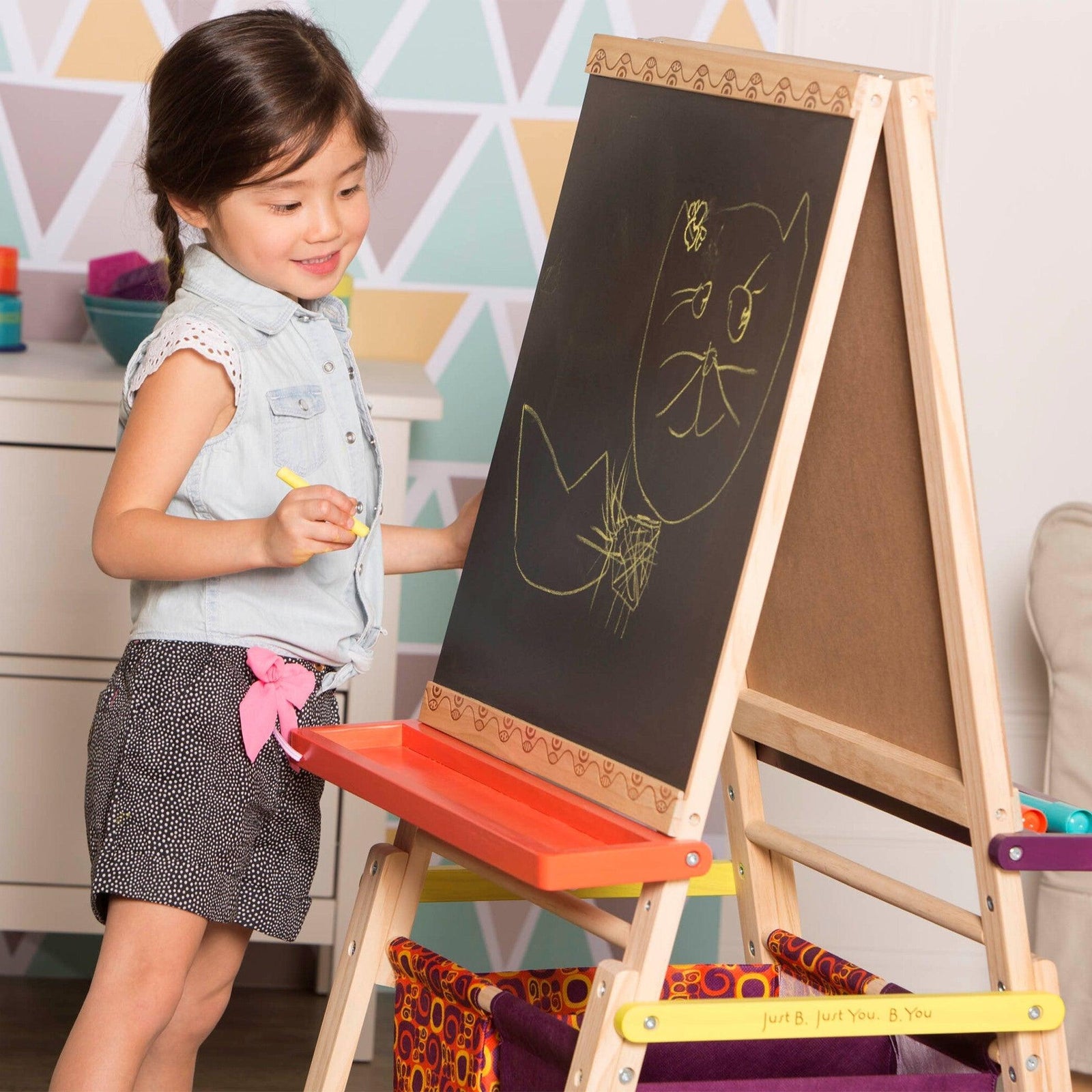 B.Toys: wooden easel with board Easel Does It