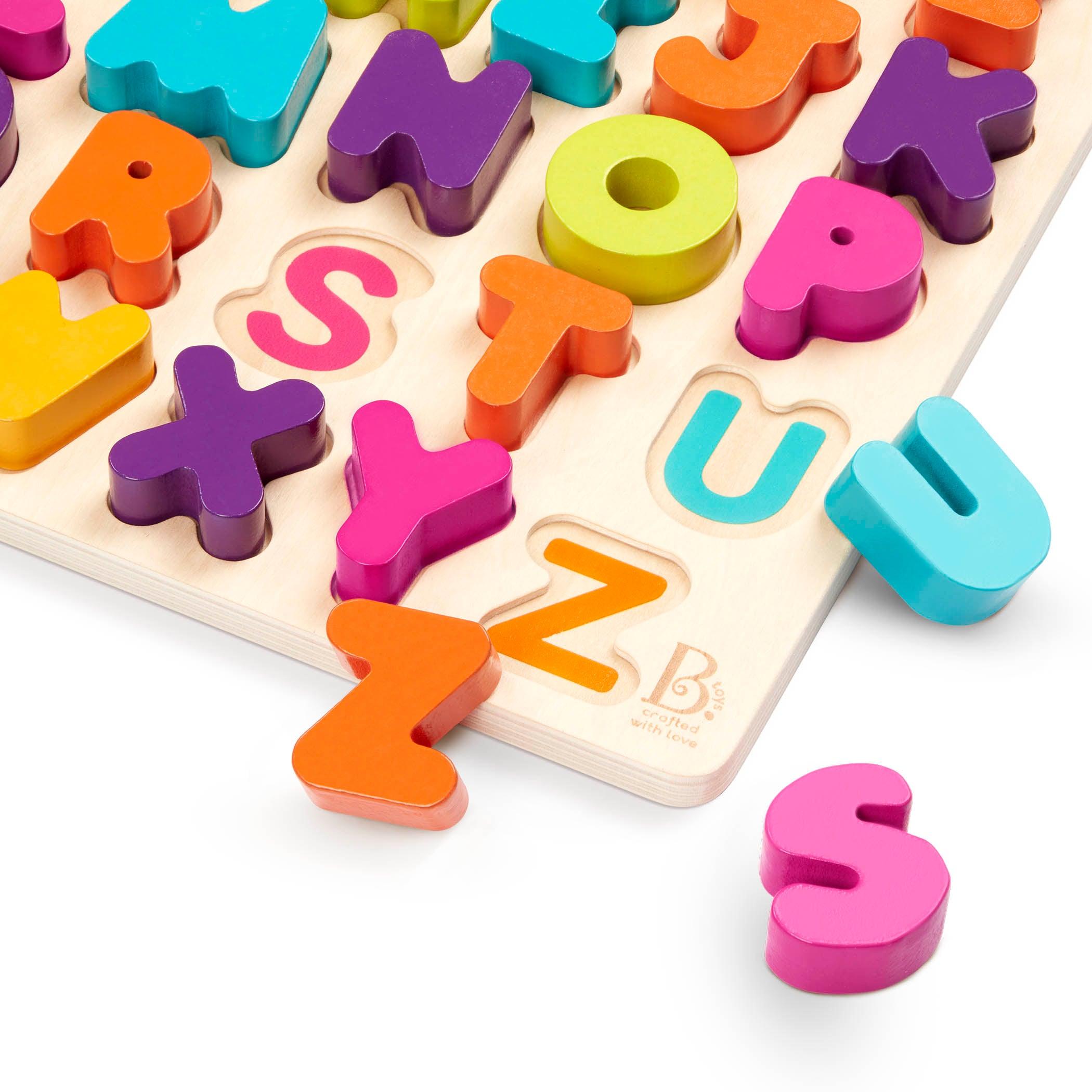 B.TOYS: Puzzle d'alphabet en bois grandes lettres alpha b.tical