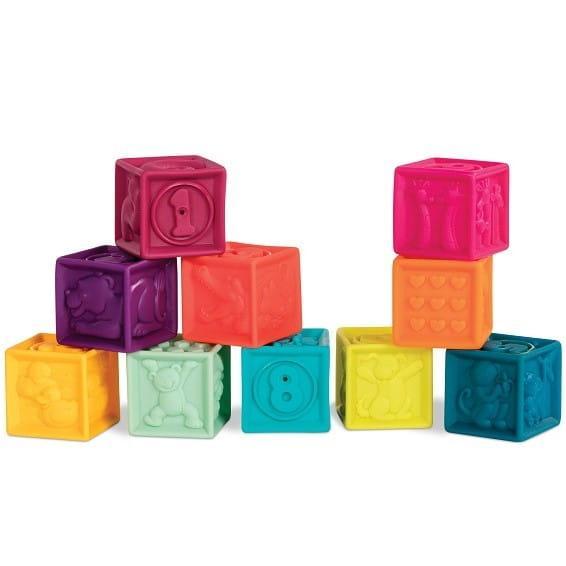B.Toys: One Two Squeeze soft sensory blocks - Kidealo