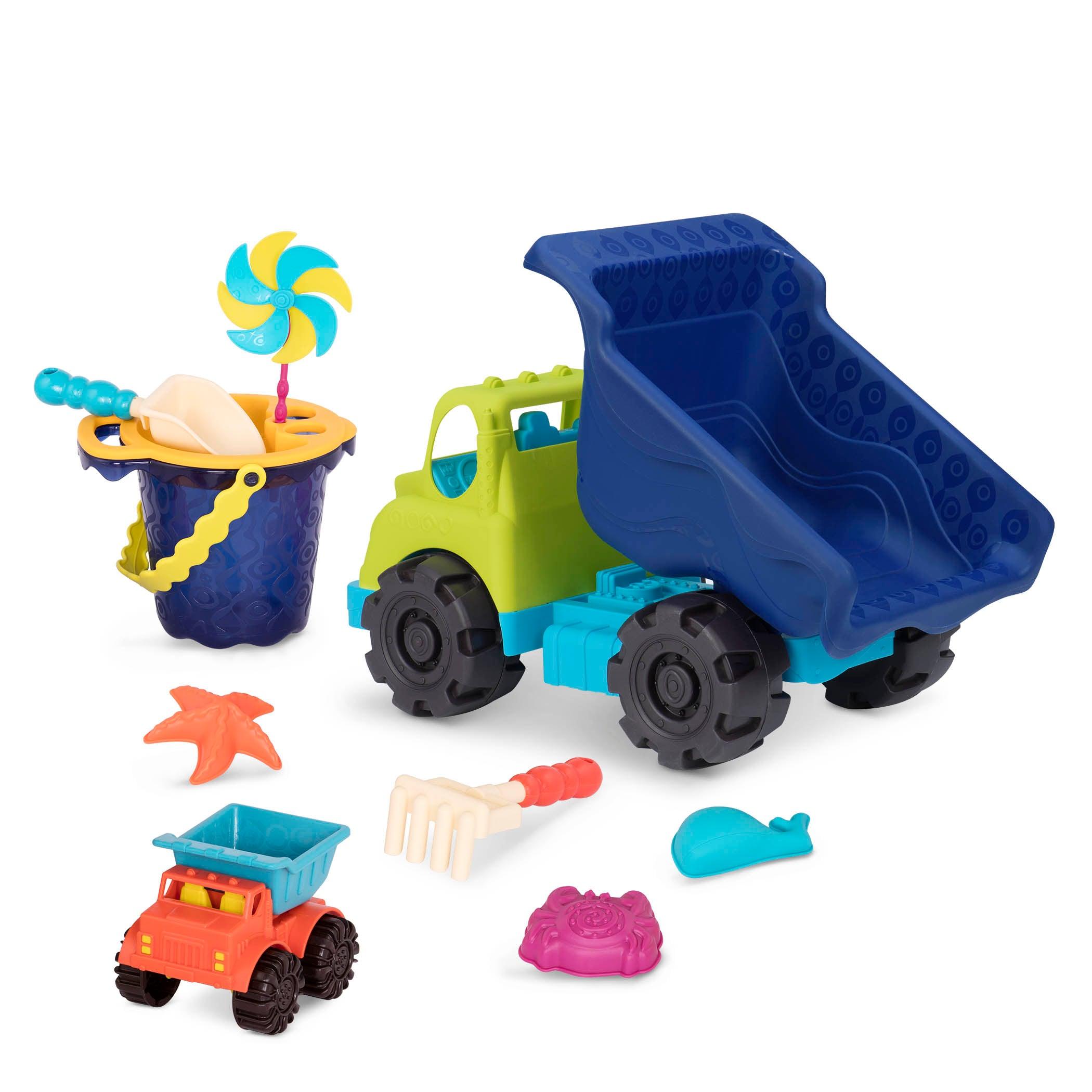 B.Toys: Óriás billenő teherautó + vödör homok kiegészítőkkel Colossal Cruiser és Sand Ahoy