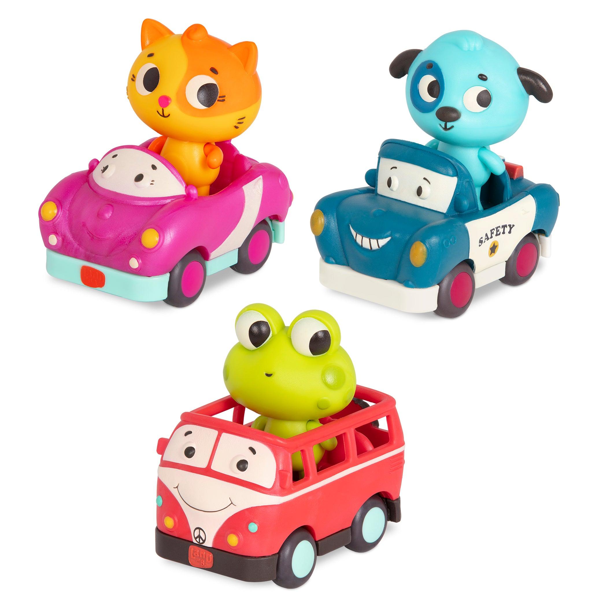 B.Toys: Drei sensorische Autos mit Fahrern leuchten Autos auf