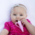 Kūdikių bananas: vaikų dantų šepetėlis bananų rožinė spalva