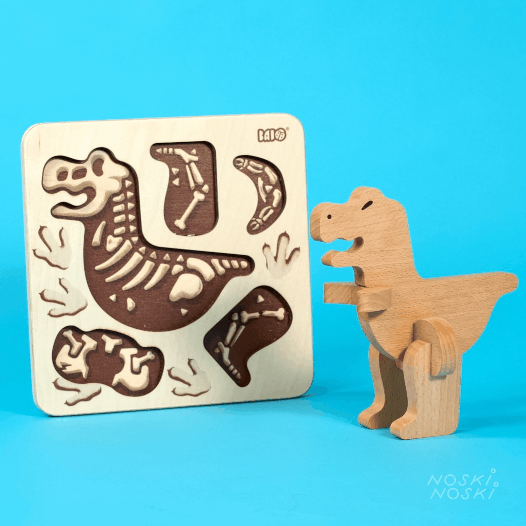 Bajo: hölzerne Dinosaurier-Puzzle Paläo-Animals T-Rex
