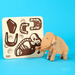 Bajo: Paleo-Animais Mammoth Wooden Puzzle