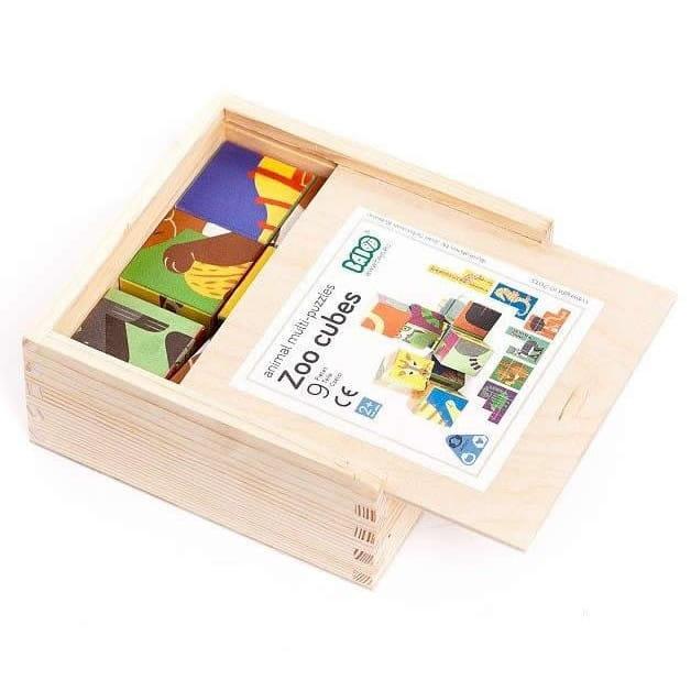Bajo: wooden multi puzzle Zoo Cubes - Kidealo