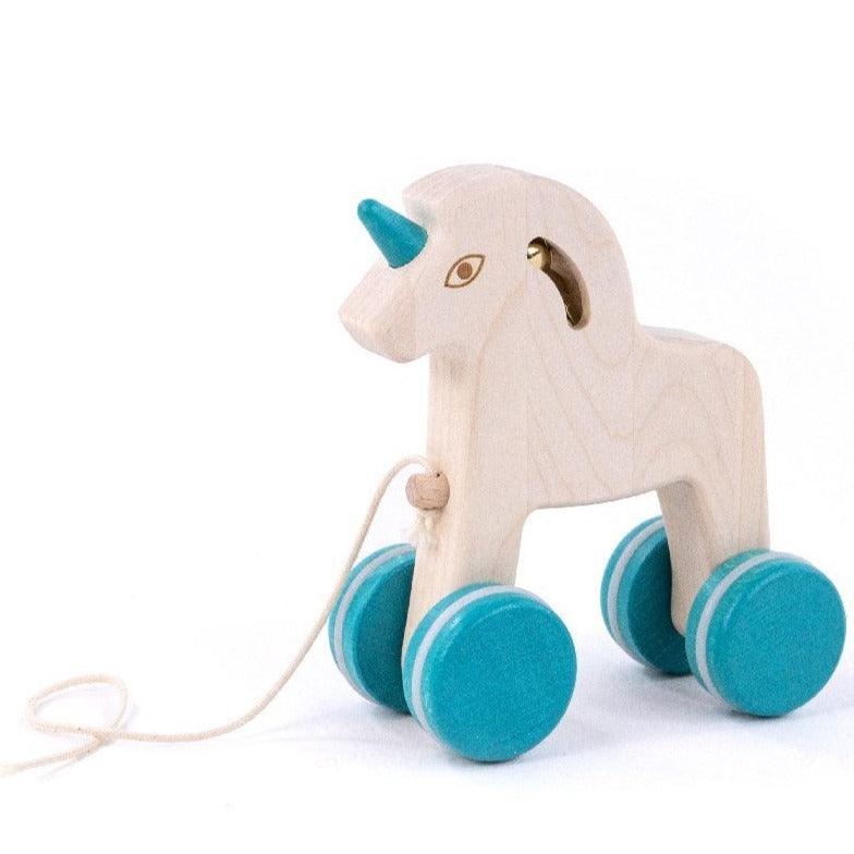 Bajo: wooden unicorn on wheels Unicorn