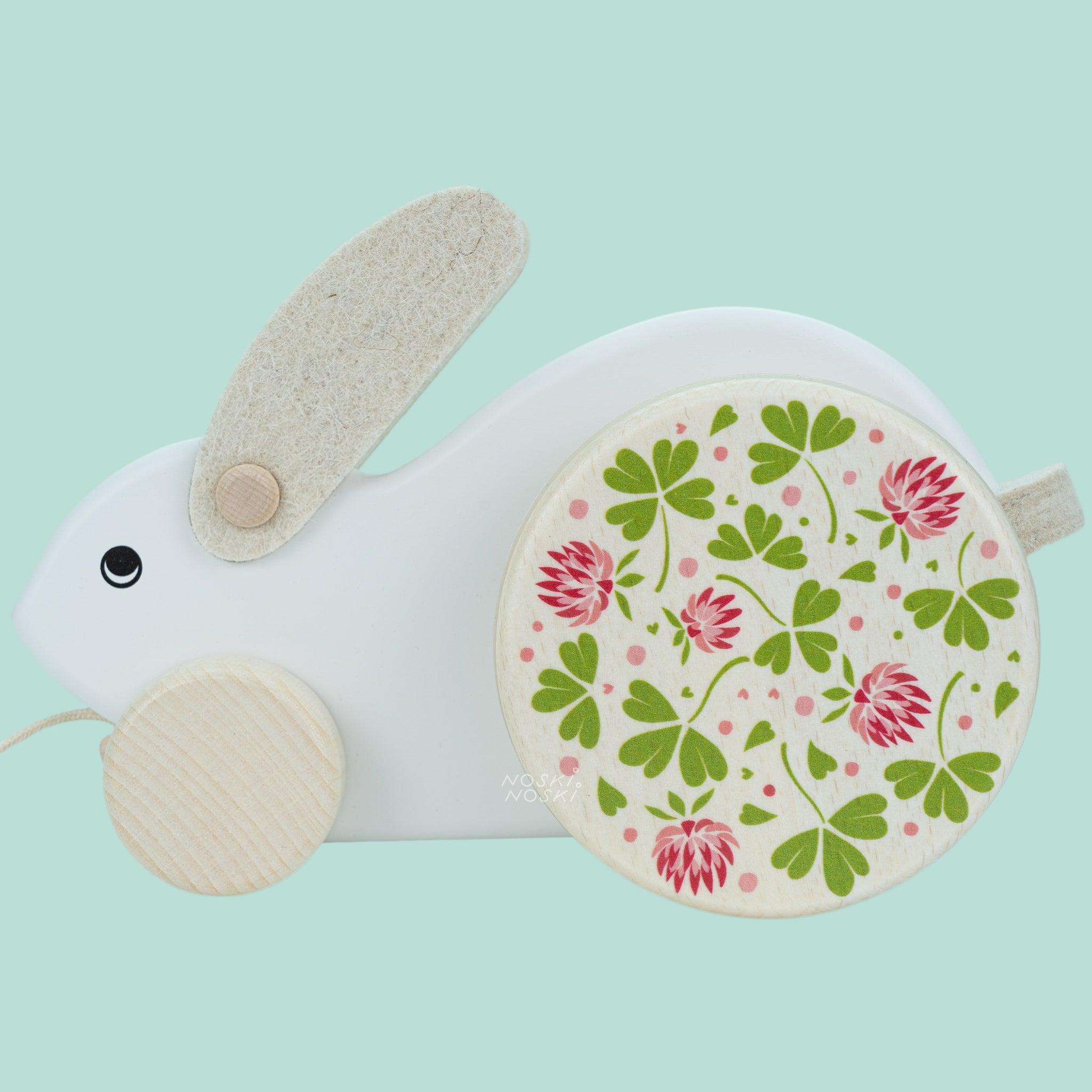 Bajo: White Rabbit pull toy - Kidealo