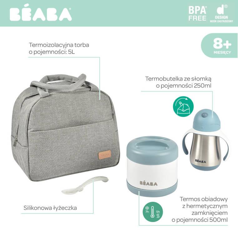 Béaba: travel set in isothermal bag. thermos + bidon + spoon