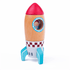Hračky Bigjigs: Drevená raketa s figúrkou Cosmonaut