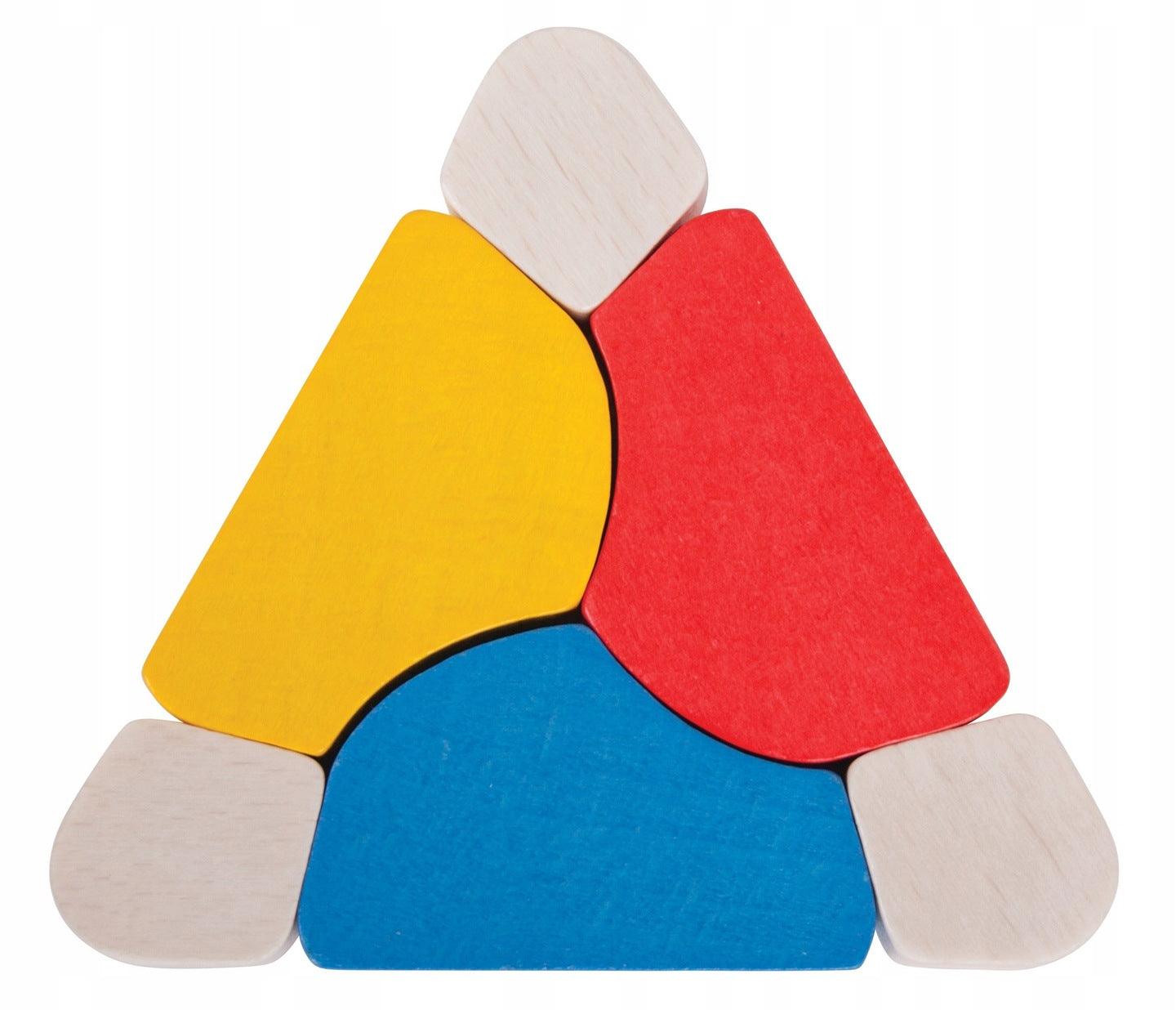 Hračky Bigjigs: Drevené puzzle Twister Triangle Twister