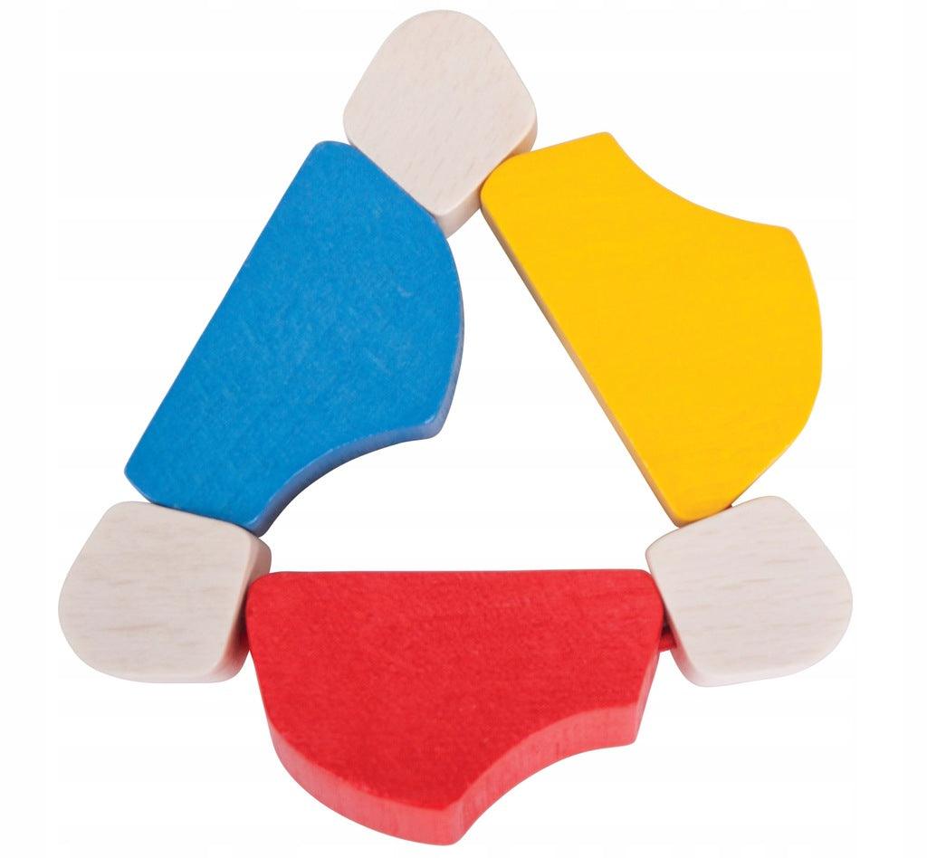Jucării Bigjigs: Twister Triunghiul Triunghiului de Puzzle-Twister din lemn