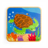 Bigjigs Toys: Ξύλινα στρώματα παζλ Sea Turtle Turtle Curtle Puzzle