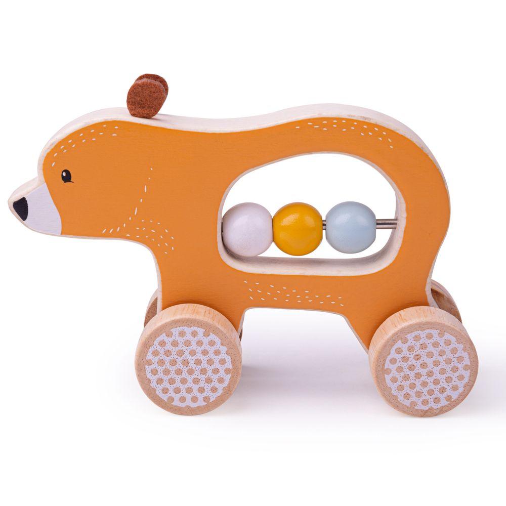 Bigjigs Toys: Push Along Bear on Wheels