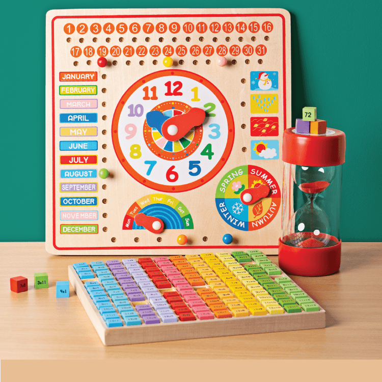 Bigjigs Toys: образователно табло Календар и Часовник