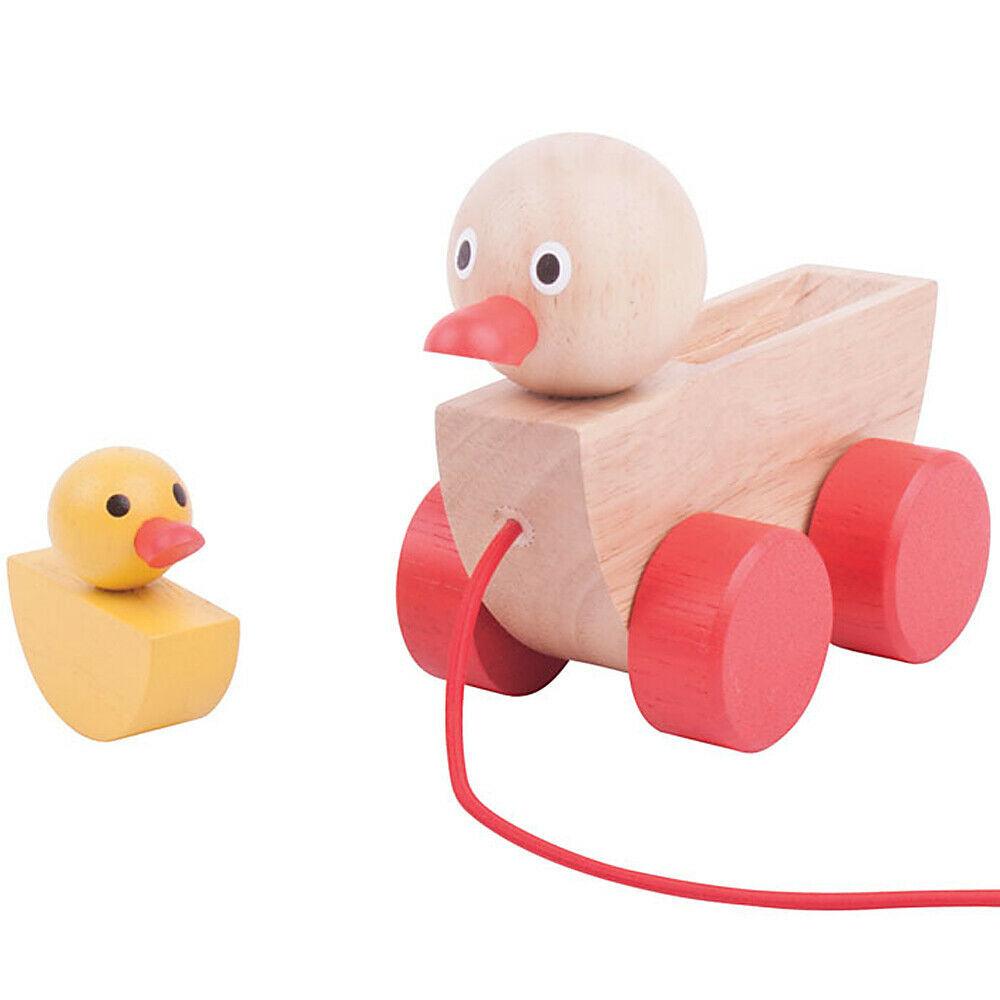 Hračky Bigjigs: Hračka Duck and Duckling Pull