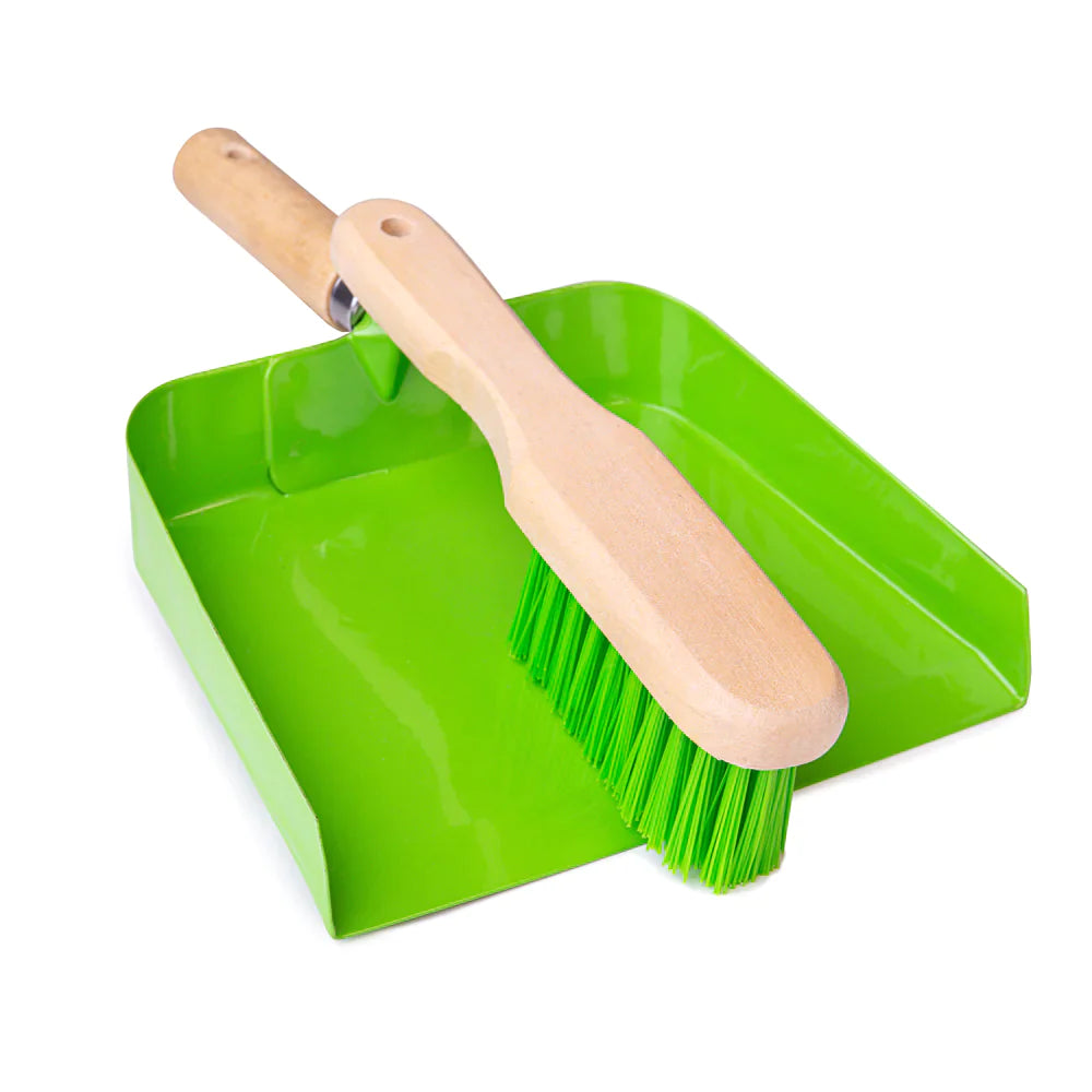 Giocattoli di bigjigs: kit di pulizia della padella e della spazzola