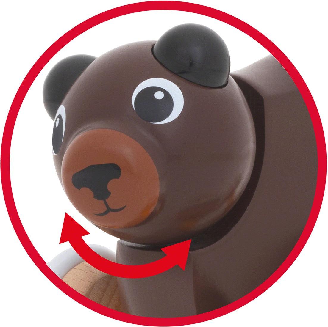 BRIO: Urso de pelúcia de push de madeira