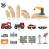 BRIO: Комплект железопътни и пътни кранове Световни пътища и релси