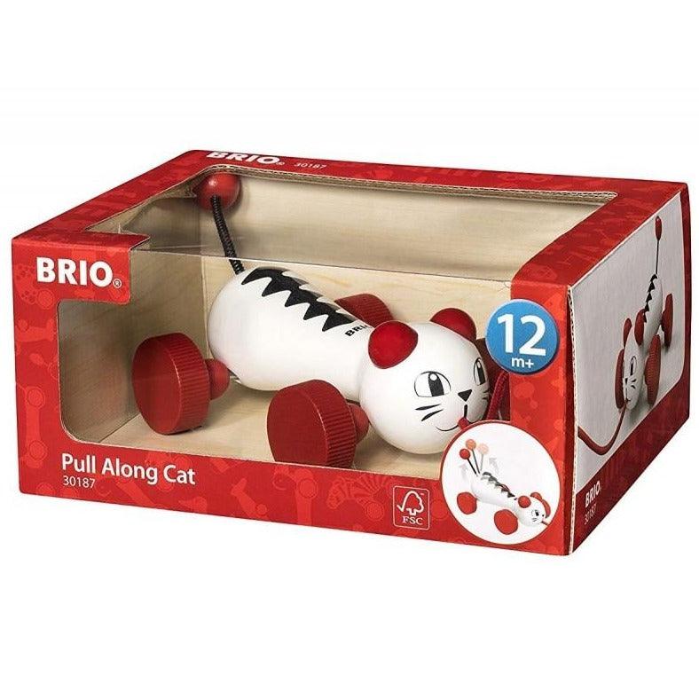 Brio: balta kaķu vilkšanas rotaļlieta