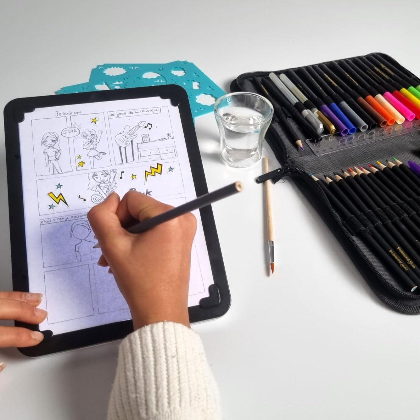 Buki: 3-i-1 Professional Studio Drawing Tablet med bakgrundsbelysning