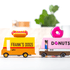 Candylab Legetøj: madvogn i træ Donut Van
