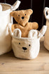 Cesta de juguete de niños: canasta de juguete de oso de peluche en blanco s