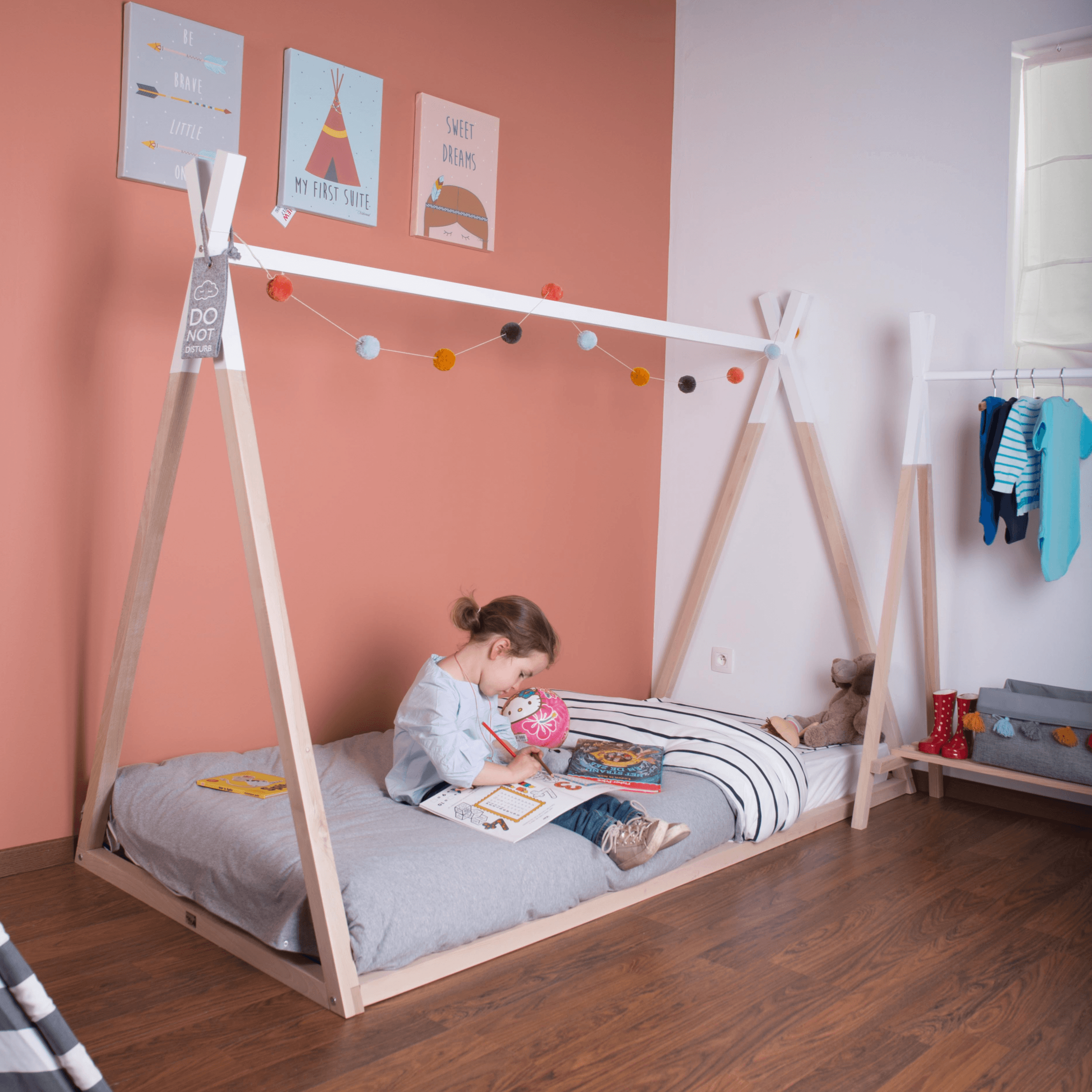 Kuća za djecu: Tipi okvir kreveta 90 x 200 cm