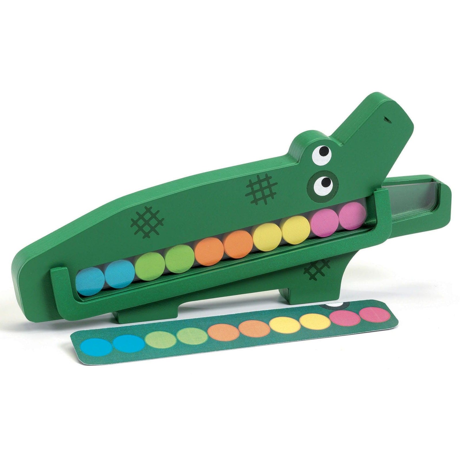 Gra edukacyjna drewniany krokodyl Crococroc - zabawa z kolorami dla dzieci  3+