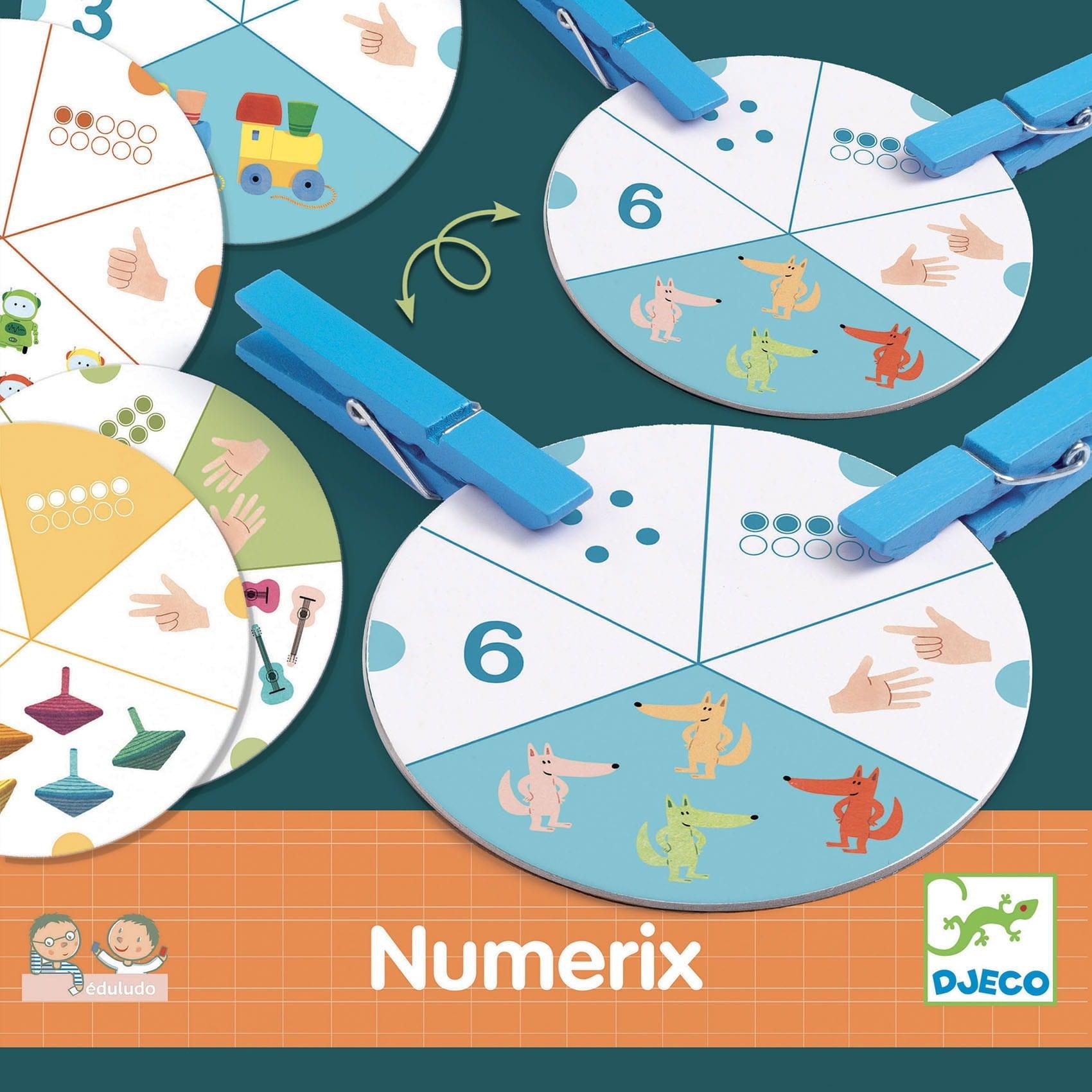 DJECO: Oktatási játék ruhacsipeszekkel Eduludo Numerix