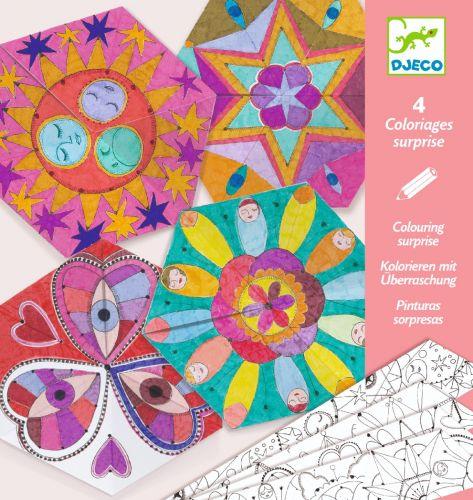Djeco: coloring pages for folding Mandalas Constellations