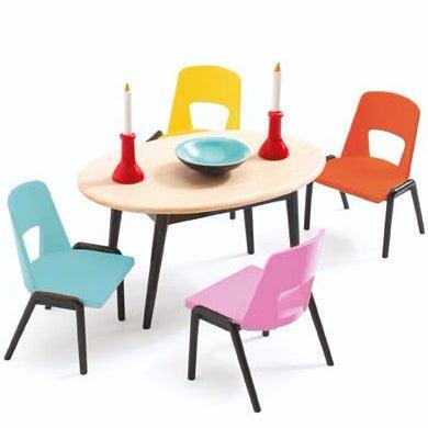 Djeco: dollhouse furniture Colorful Dining Room - Kidealo