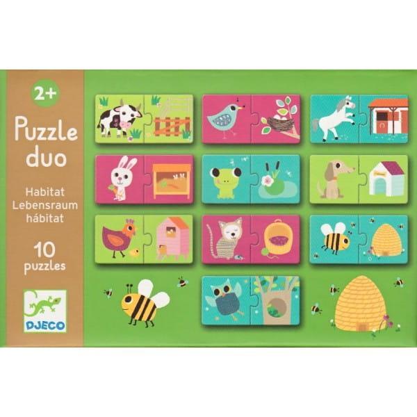 Djeco: puzzle duo Animals and their homes - Kidealo