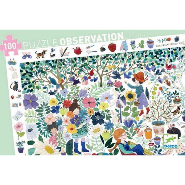 Djeco: Observation puzzle with Thousand Flowers poster 100 el. - Kidealo