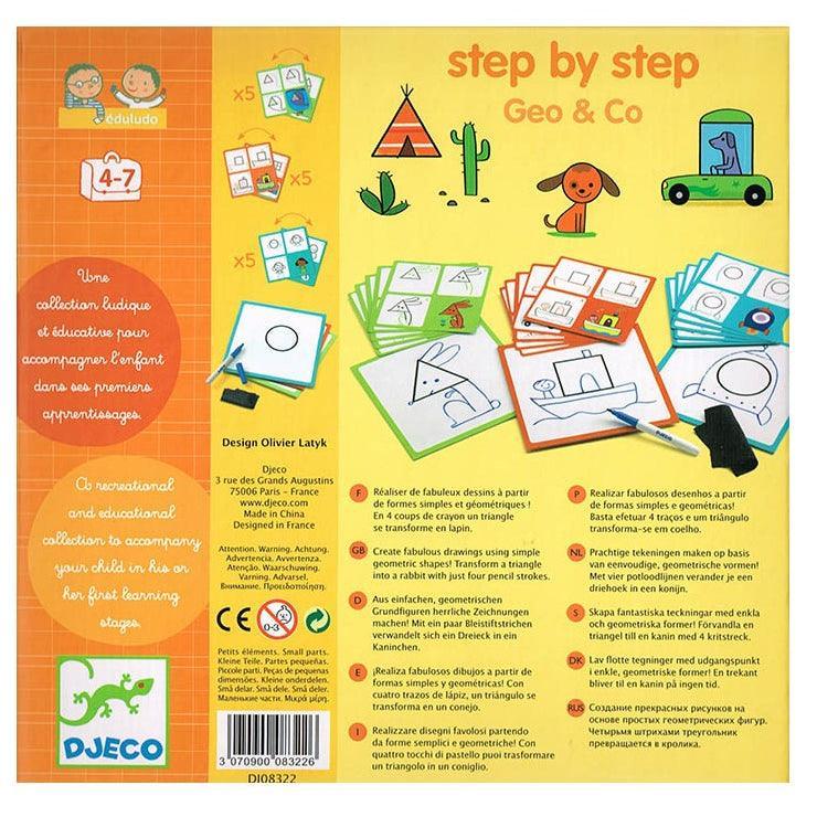 Djeco: Step by Step Geo & Co drawing learning kit - Kidealo