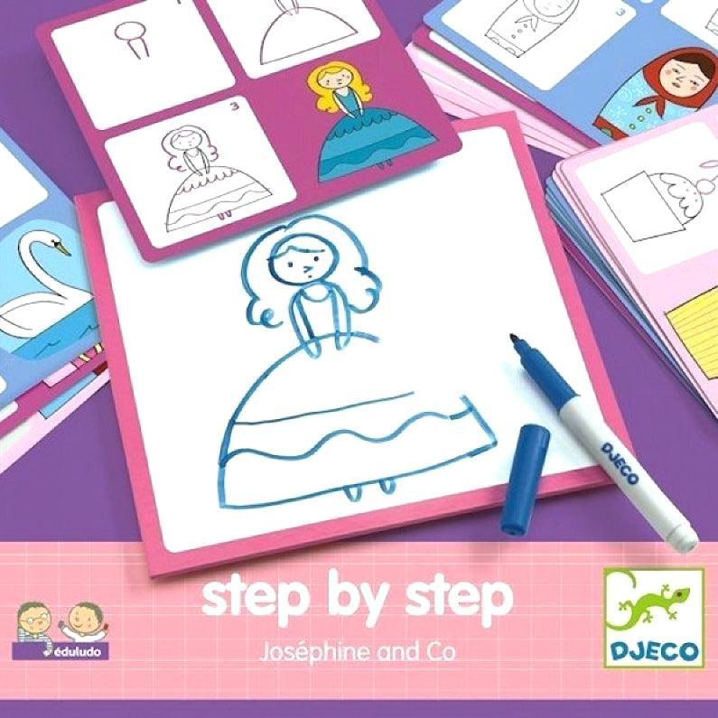 Djeco: Step by Step Josephine and Co drawing learning kit - Kidealo