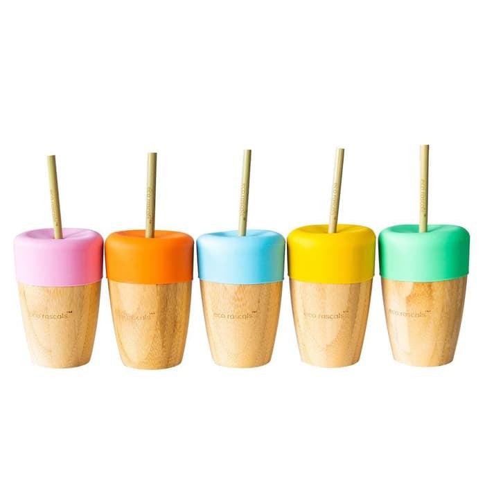 Eco Rascals: bamboo cup with silicone cap and straw 240 ml