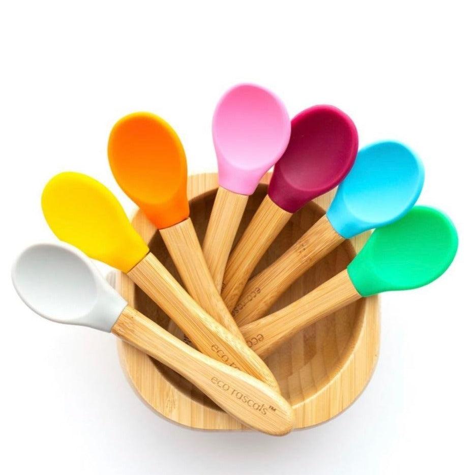 Eco Rascals: Bamboo spoon with silicone cap 3 pcs.