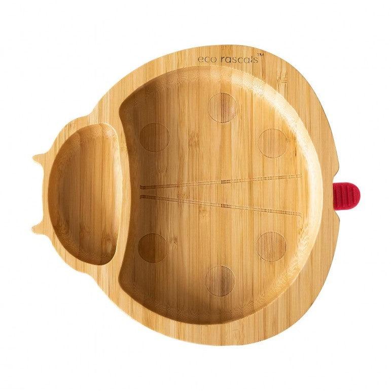 Eco Rascals: бамбукова чиния с вендуза Ladybug
