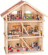Goki: casa de bonecas de três andares com varanda