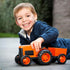 Green Toys: orange tractor with trailer - Kidealo