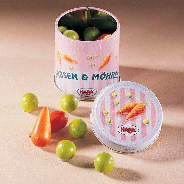 Haba: canned carrots and peas