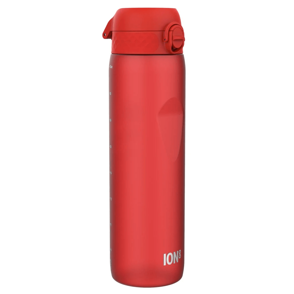 Ion8: garrafa de água vermelha de 1100 ml com copo de medição