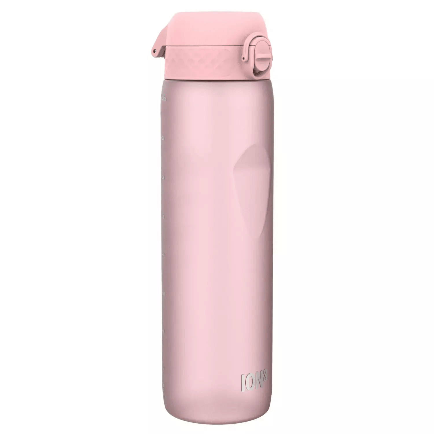 Ion8: garrafa de água de quartzo rosa com copo de medição 1100 ml