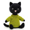 Jellycat: mīlīgi melns kaķis džemperī adītu kaķēnu kaļķi