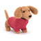 Jellycat: cuddly Dachshund Sweater Sausage Dog Pink 14 cm